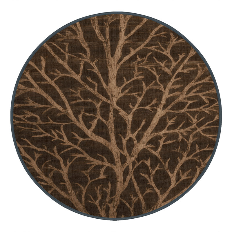 Tapis brun lavable à la machine, Rond 4 pi