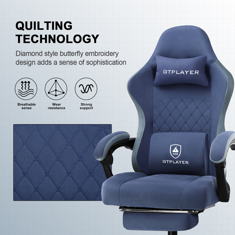 GTPLAYER Gaming Chair, Computer Office Chair with Pocket Spring Cushion, Linkage Armrests and Footrest, High Back Ergonomic Computer Chair with Lumbar Support Task Chair with Footrest