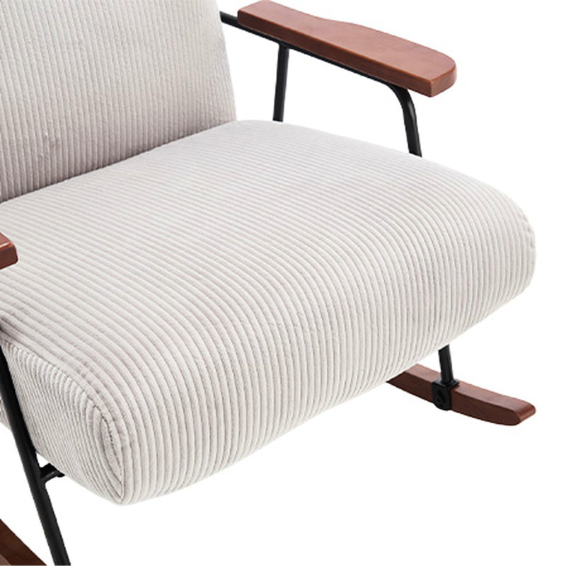 Chaise berçante grise pour salon avec structure en métal robuste et structure stable, Gris