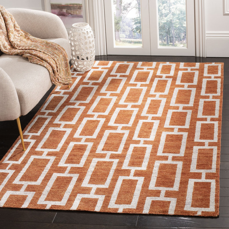 Geometric Hand Woven Area Rug, Rectangle 122 x 183cm