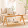 39.4" Glass Top Coffee Table with ABS Rattan Storage Shelf