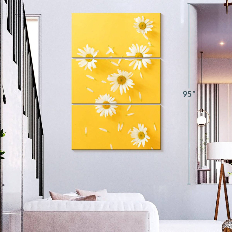Harnek Chamomile On Yellow, 74'' H x 48'' W