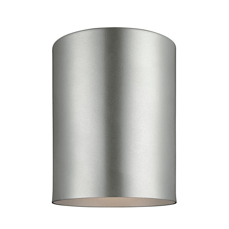 Cylinders 1 - Light Outdoor Flush Mount, 6.63" H x 5.13" W x 5.13" D, Brushed Nickel, No