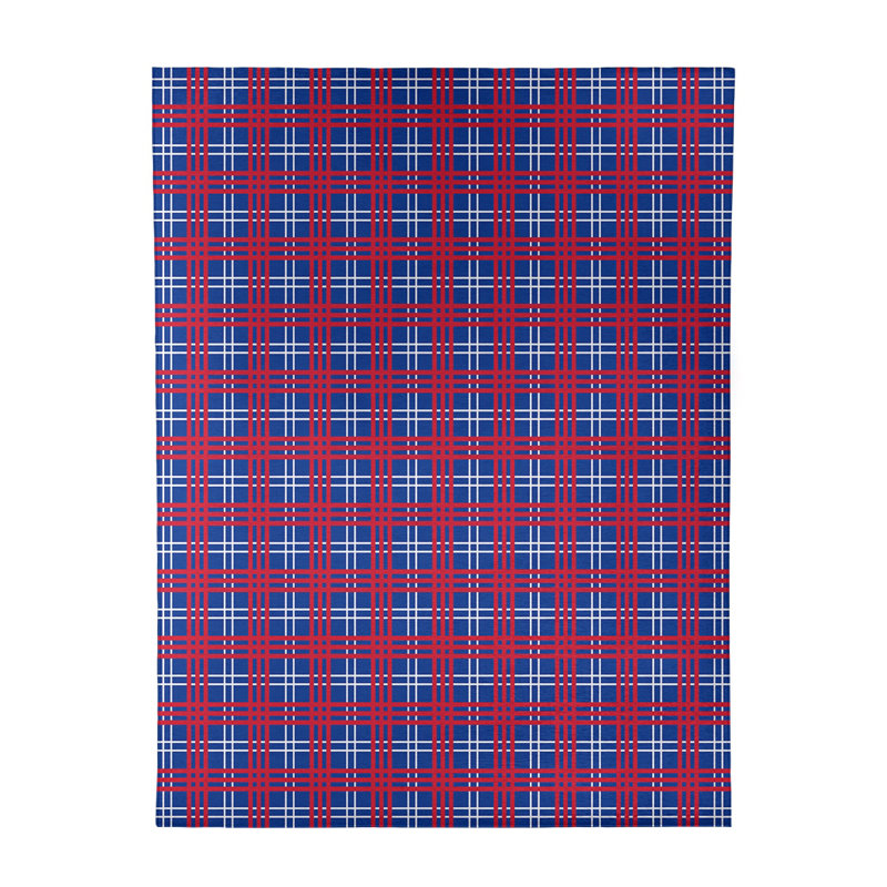 Tapis à carreaux bleu, Rectangle 9 pi x 12 pi