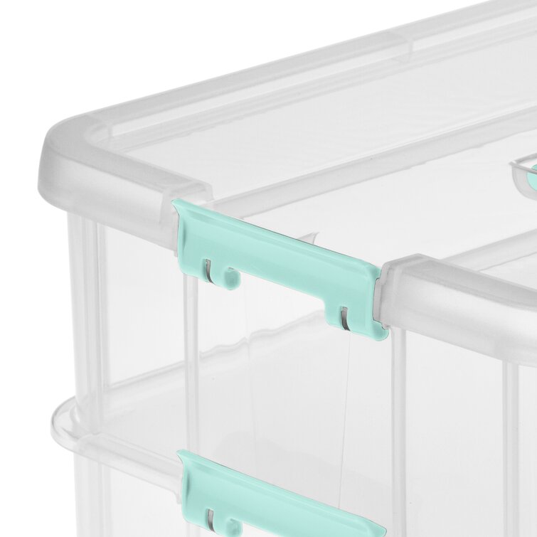Sterilite Handle Box, 2 Layer, Stack & Carry, Clear 1 Ea, Utensils