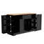 Buffet de rangement multifonctionnel avec table de salle à manger extensible et support coulissant à 3 niveaux (noir)