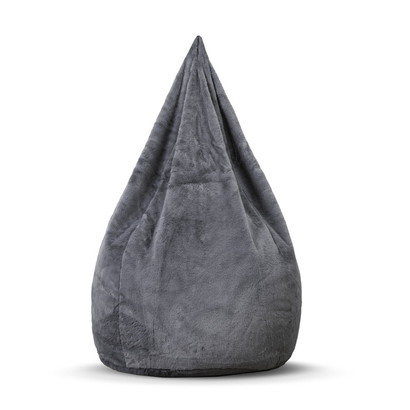 Fauteuil à billes classique en fausse fourrure, Fausse fourrure gris anthracite