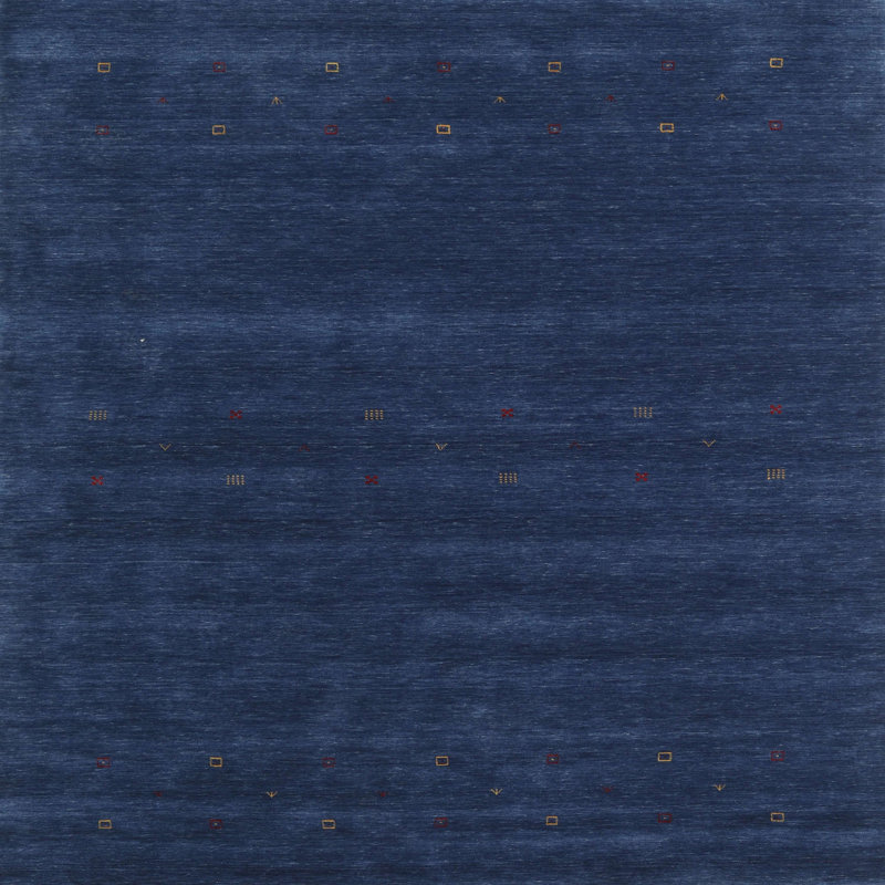 Tapis bleu contemporain Carnforth, Carré 7 pi