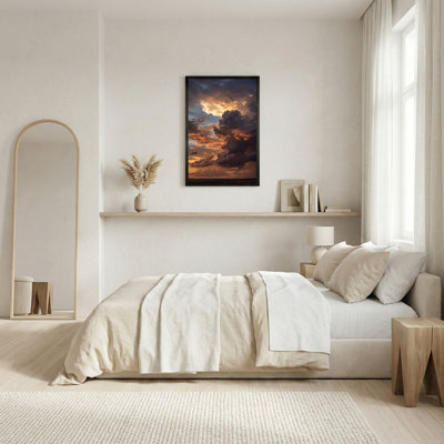 Toile orange et grise orangée sur un horizon plat