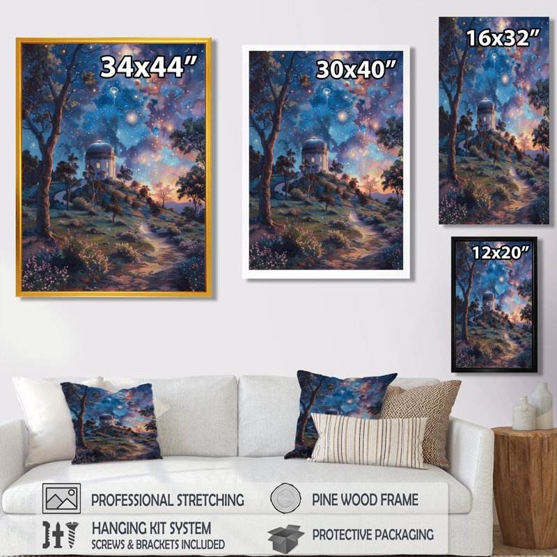 «Blue Purple Star Sanctuary», reproduction d'art mural, H 12 po x l 20 po x P 1 po
