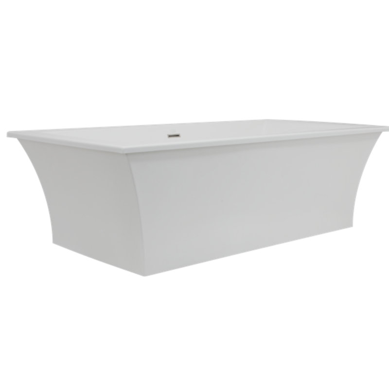 Studio 70" x 36" Freestanding Soaking Acrylic Bathtub, Matte Black