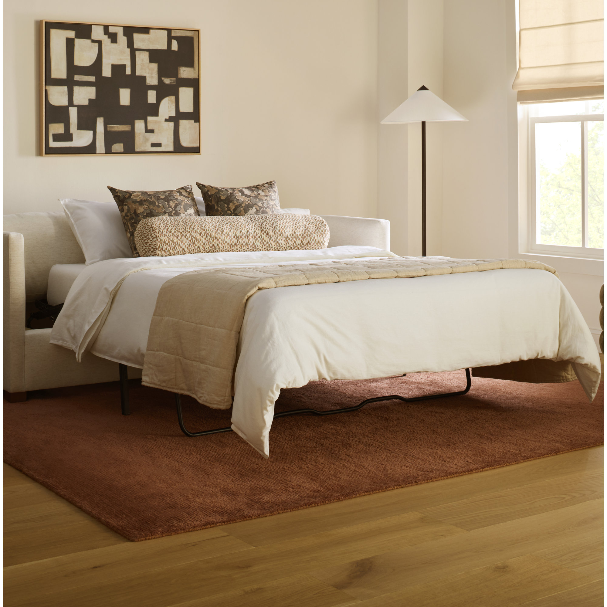 Nena 100% Linen Percale Duvet Cover Set, King Duvet Cover + 2 King Shams, White