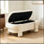 Banc rembourré avec rangement rabattable et pieds robustes-244493769