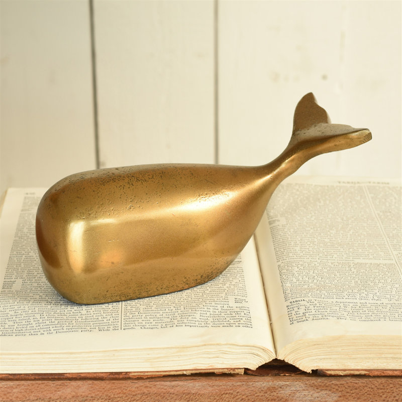 Deusenburg Brass Melville Whale, H 3,25 po x l 7 po x P 2,25 po