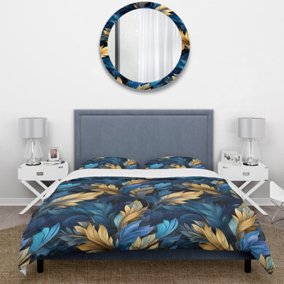 Literie en plumes de colombe bleu saphir