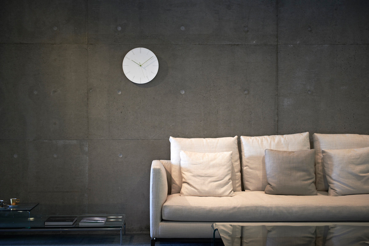 Lemnos Carved II Wall Clock, White