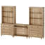 Buffet avec bahut, grain de bois rétro, buffet avec tiroirs et tablettes ouvertes, chêne, 105 po