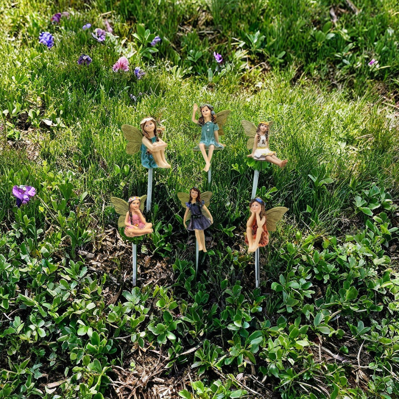 Figurines de jardin miniature décoratives de jardin 6 pièces