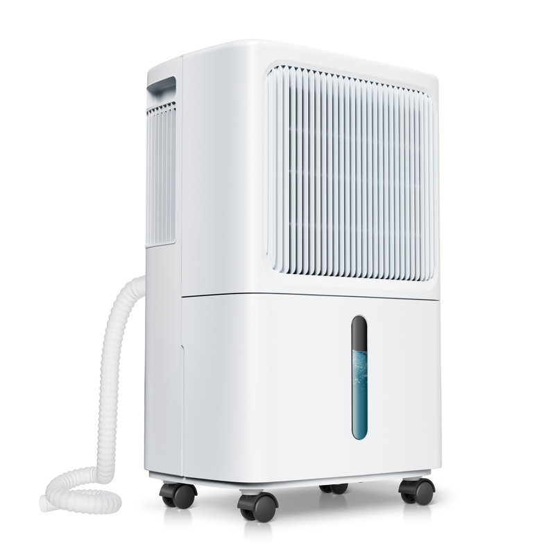 High-Efficiency 34-Pint Dehumidifier for 2,500 Sq Ft Spaces - Compact 55 OZ Tank with Continuous Drain Hose & 24-Hour Timer, Ideal for Basements, Bedrooms, Bathrooms and Laundry Rooms