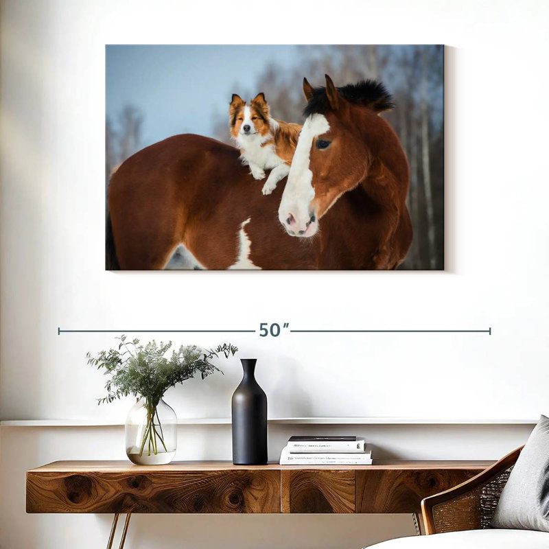 Bramley collie à cheval, H 26 po x l 39 po