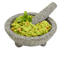 Granite Mortar and Pestle Set guacamole bowl Molcajete 8 Inch - Natural  Stone Grinder for Spices, Seasonings, Pastes, Pestos and Guacamole - Extra  Bonus Avocado Tool Included 
