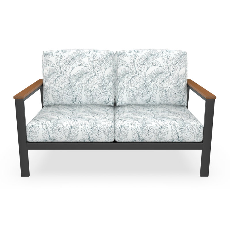 Townsend Loveseat with Sunbrella® Cushion, Sunbrella Calm Laurel, Brown