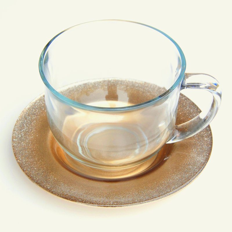 Tasse à thé et soucoupe Emersyn, Champagne