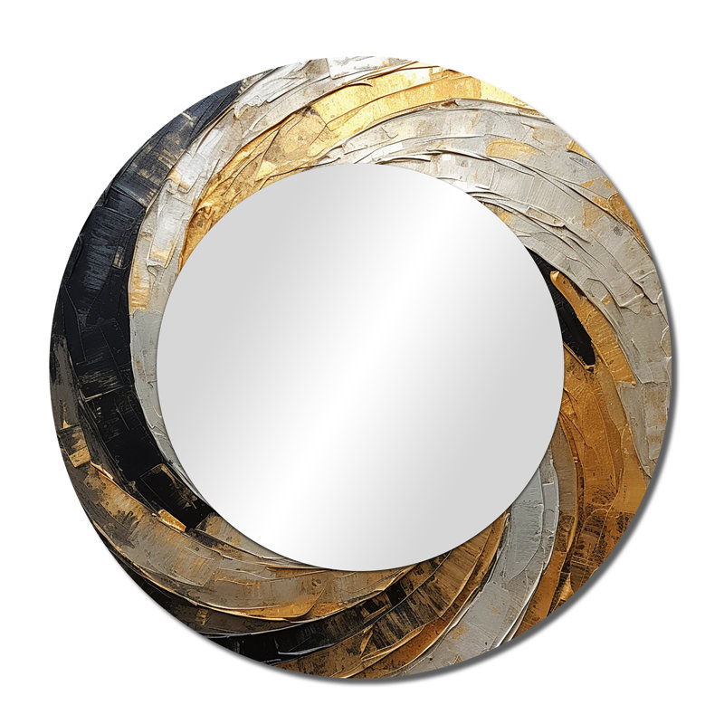 Beige noir minimalisme spirales poteries, 36 po x 36 po