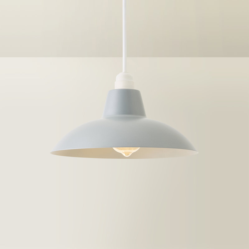 12.2cm H Metal Bowl Pendant Shade ( Clip On ), Silver
