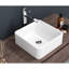 Lavabo vasque de salle de bain carré en céramique blanche - 15 po x 15 po x 5,5 po, teint, aspect, fonctionnalité intérieure / extérieure 15 po x 15 po pour une inspiration contemporaine classique, faible absorption d'eau, installation au-dessus du comptoir