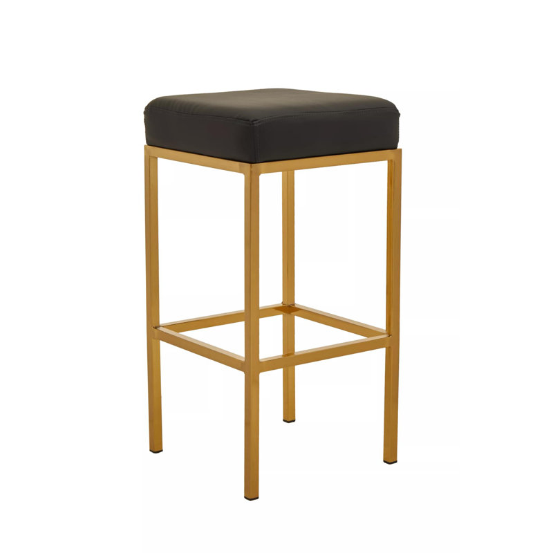 Avitable Upholstered Counter Stool with Metal Frame, Gold, Black