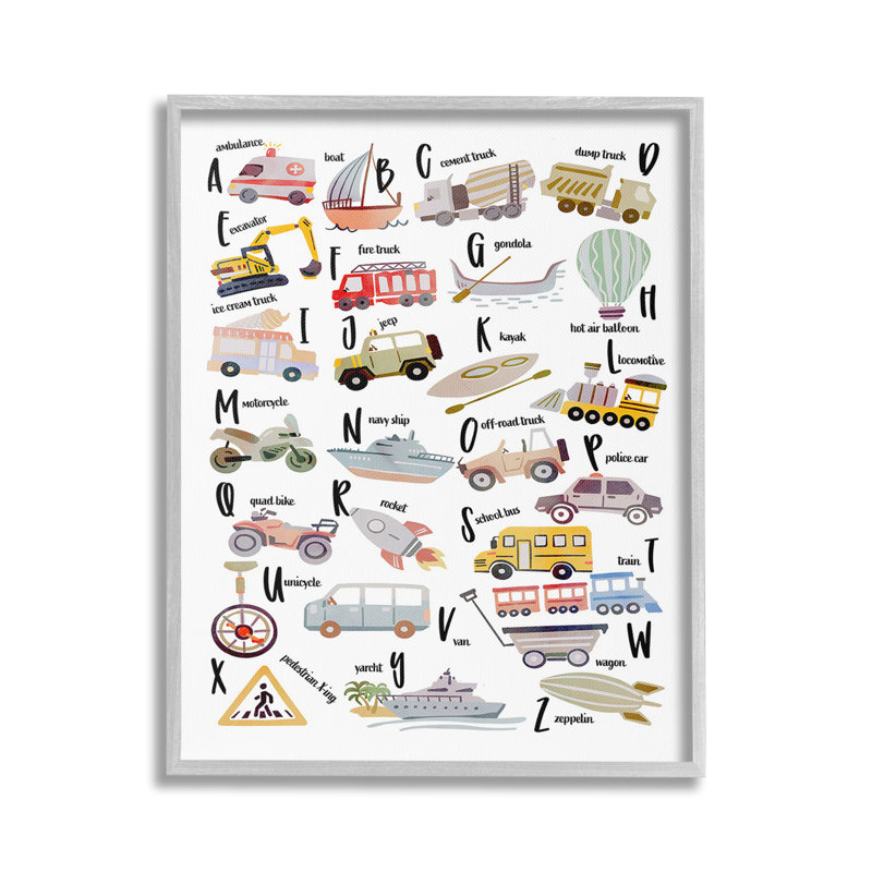 "Éducatif d'automobile" par Ziwei Li sur toile, Estampe numérique Farmhouse, H 20 po x l 16 po