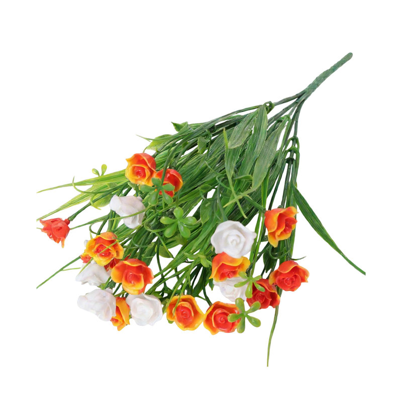Fleurs artificielles Spring Grass Roses, Jaune, mauve, rouge, orange