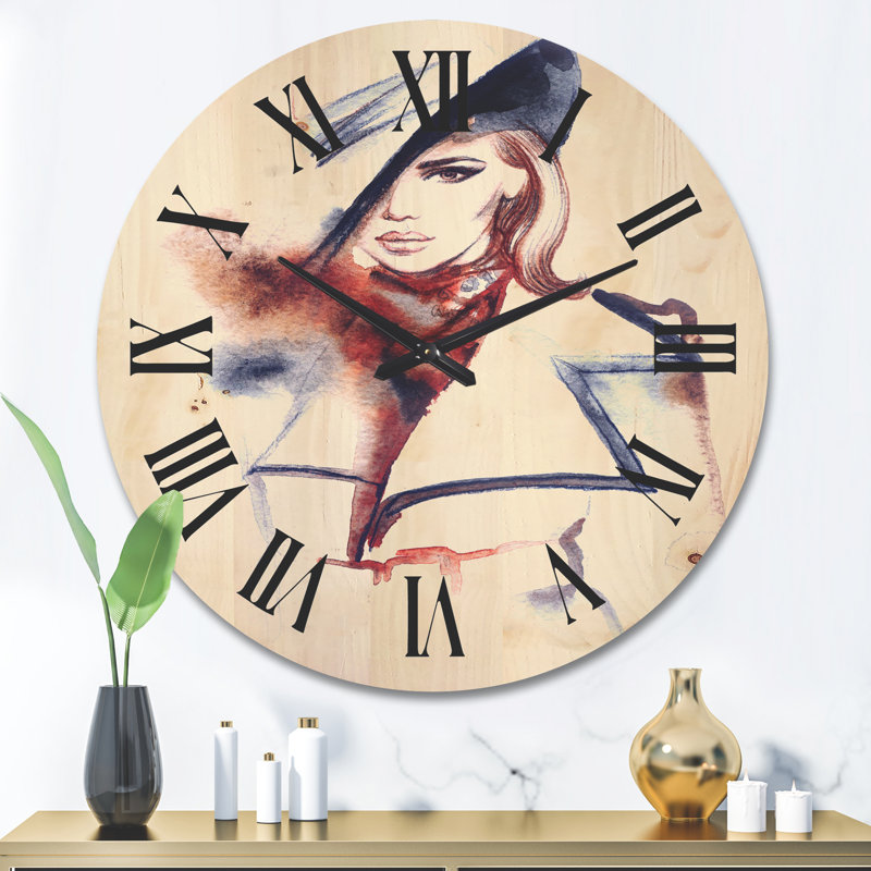 Mode avec horloge murale en bois, Grand
