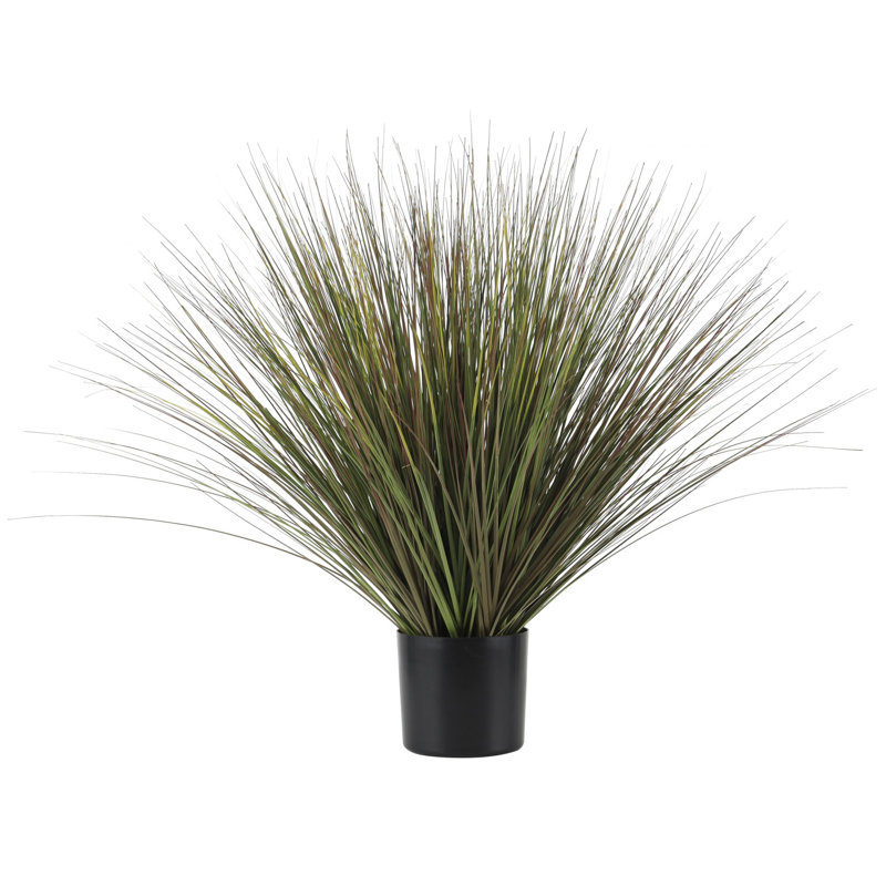 36'' Faux Onion Grass Grass in Pot, Green