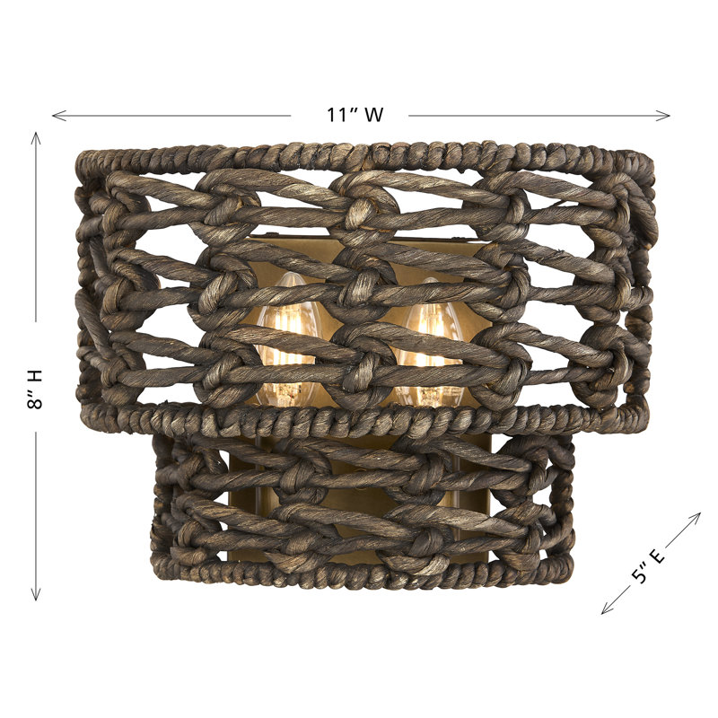 Silencio 2-Light Wall Wall Sconce in Riviera Brass by Breegan Jane