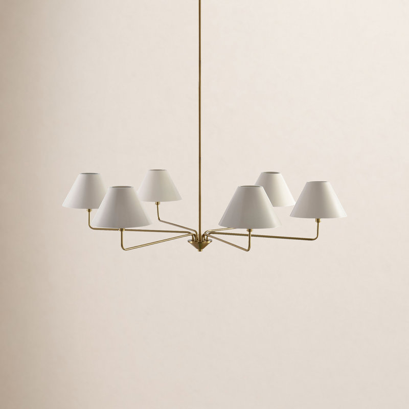 6-Light Chandelier, Or rose