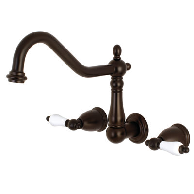 Kingston Brass Heritage Two-Handle 3-Hole Wall Mount Roman Tub Faucet