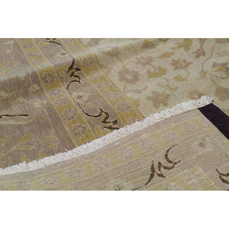 Tapis chameau et crème noué à la main de haute qualité
