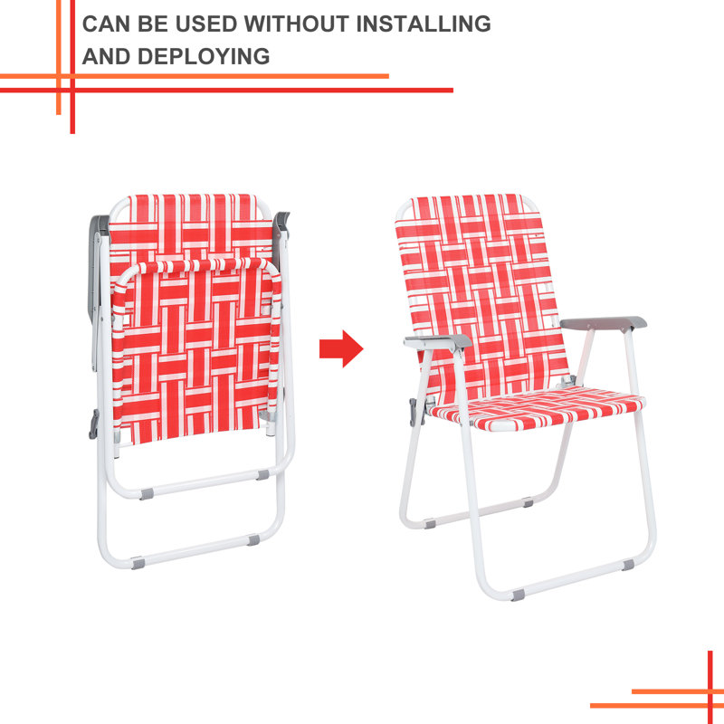 Chaise de plage Saood, Rouge / blanc