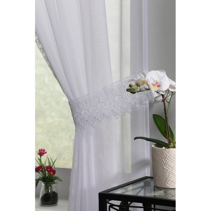 Niquisha Voile Semi Sheer Curtain Pair, 140cm Width x 122cm Drop