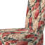 Chaise d'appoint en velours rétro vintage à motif floral rose et beige I