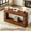 Console 63 po de style maison de campagne étroite avec tablettes de rangement ouvertes, canapé long pour le vestibule, le couloir ou derrière le canapé-248515366