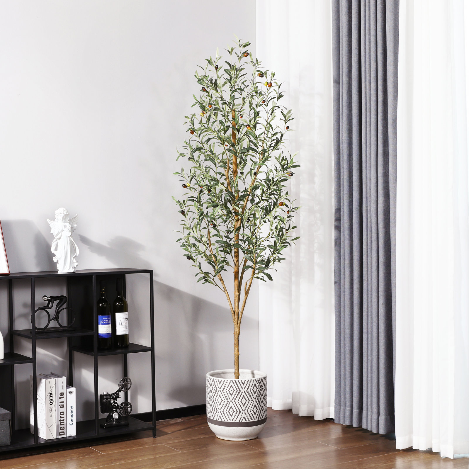 Adcock Olive Tree in Pot, 70" H x 18" W x 18" D
