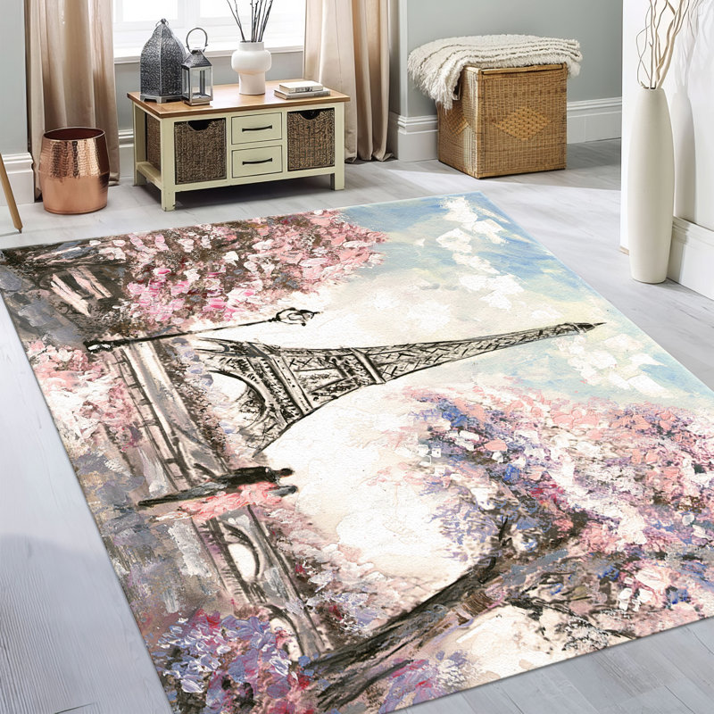 Stylish Floral Pattern Non Woven Soft Type Printed Rug with Vibrant Colors Ideal for Home Decor and Floor Accentuation