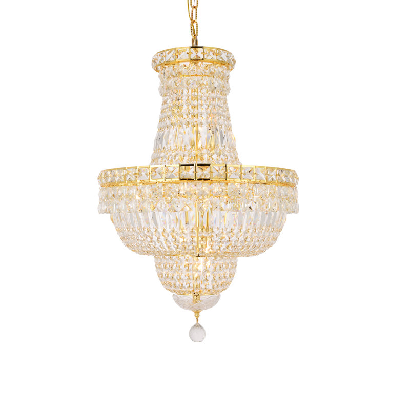Lustre empire à 12 lumières Stinnett, Doré, Coupe royale