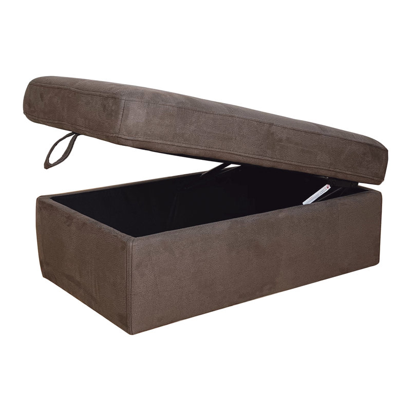 Repose-pieds rectangulaire brun avec rangement Acoose