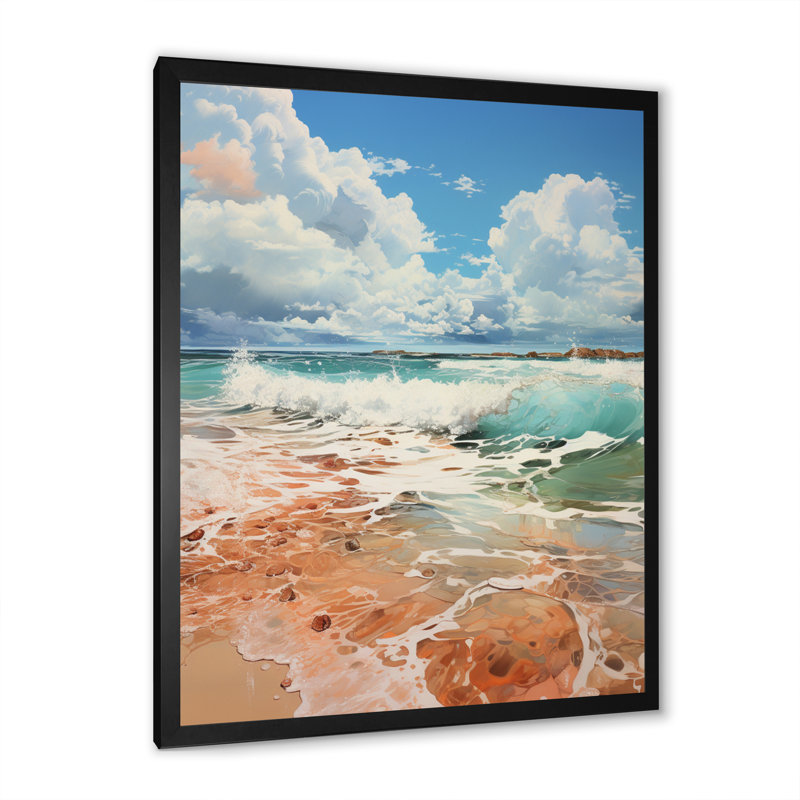 Paysage de plage minimaliste II, Cadre photo noir, H 20 po x l 12 po x P 1 po