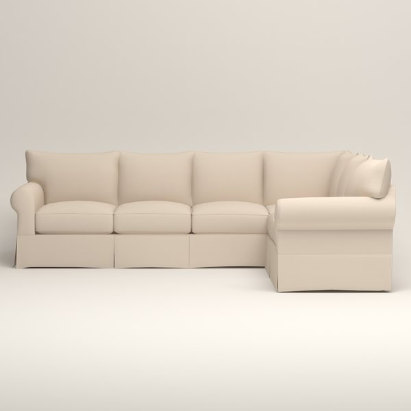Friedman L-Sectional, Right Hand Facing, Bevin Natural Linen Blend