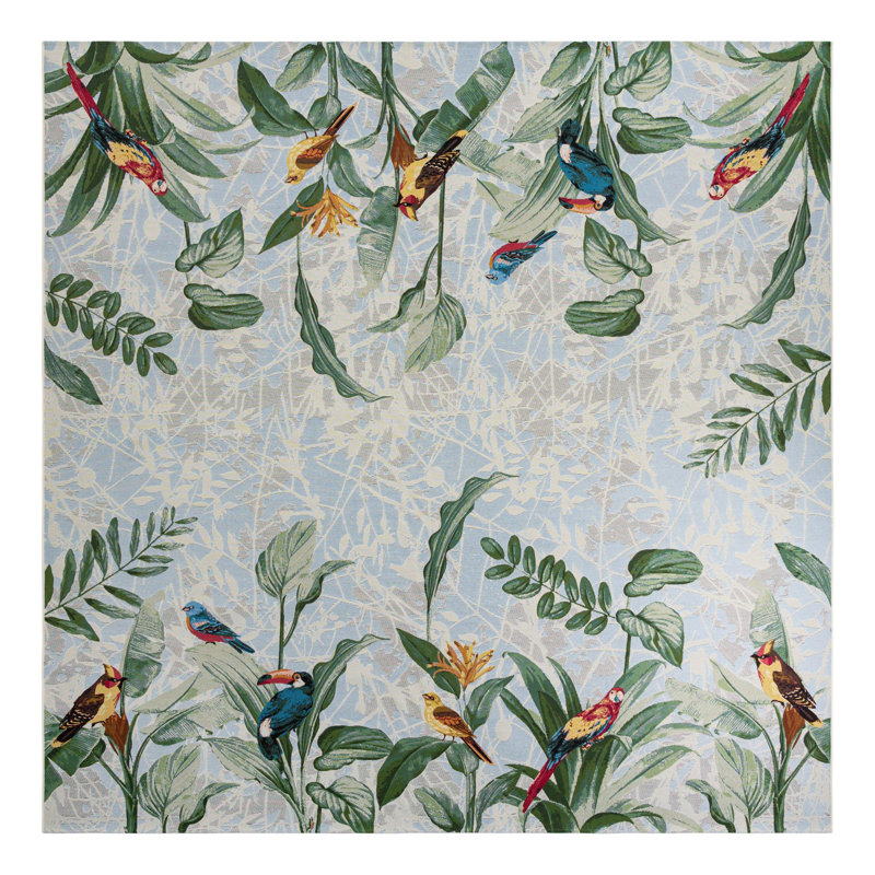 Tapis d'extérieur moderne Shar Multi_Unique, Carré 7 pi 1 po